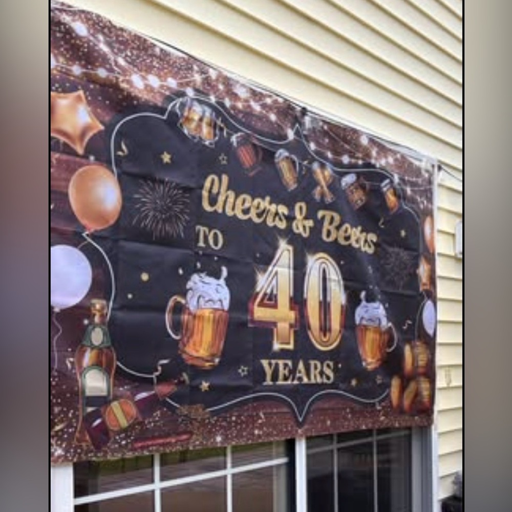 LED Light Up 40 and 40th Birthday Banner